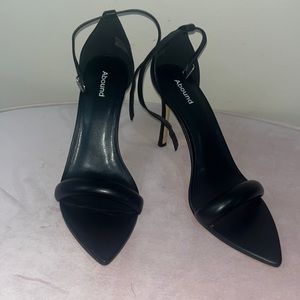 Sexy black stiletto sandal, size 11